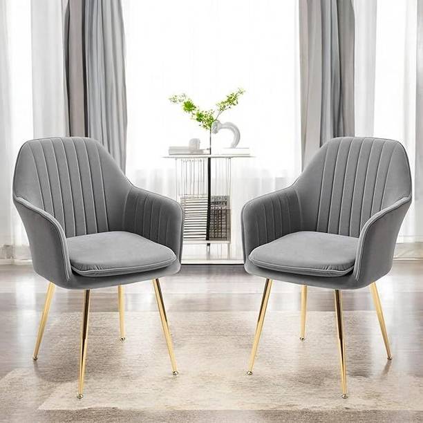 SEATFIT Velvet Lounge/Dinning/Accent Chairs with Engineered Metal Legs Metal Living Room Chair