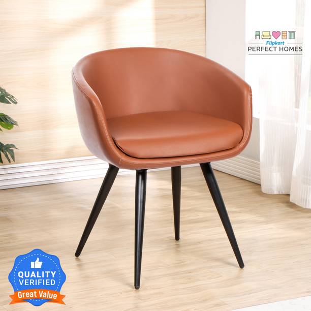Flipkart Perfect Homes Platina Modern Luxery Dining Living Room Chair & Arms With Black Metal Legs Metal Living Room Chair