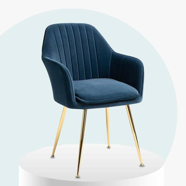 SEATFIT Velvet Lounge/Dinning/Accent Chairs with Engineered Metal Legs Metal Living Room Chair