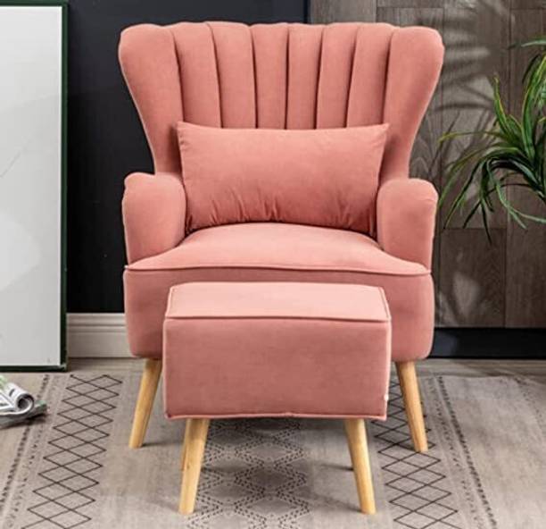 Mooncraft High Back Wing Chair | Chair for Living Room | Chair for Home Solid Wood Living Room Chair