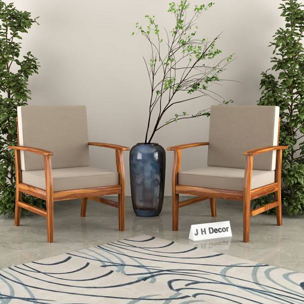 JHDECOR Solid Wood Arm Chair| Sofa Chair|Set Of 2 Chairs|Sheesham Wood Sofa|Wooden Sofa| Solid Wood Living Room Chair