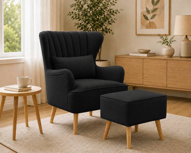 AARJUHOMEDECORE Fabric Living Room Chair