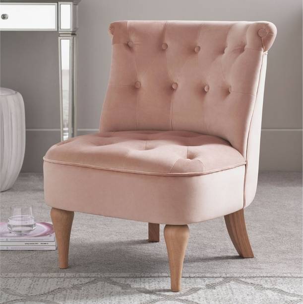 Kingsman Furnitures Elisa Accent Chair Tuffed Pink Chair Fabric Living Room Chair