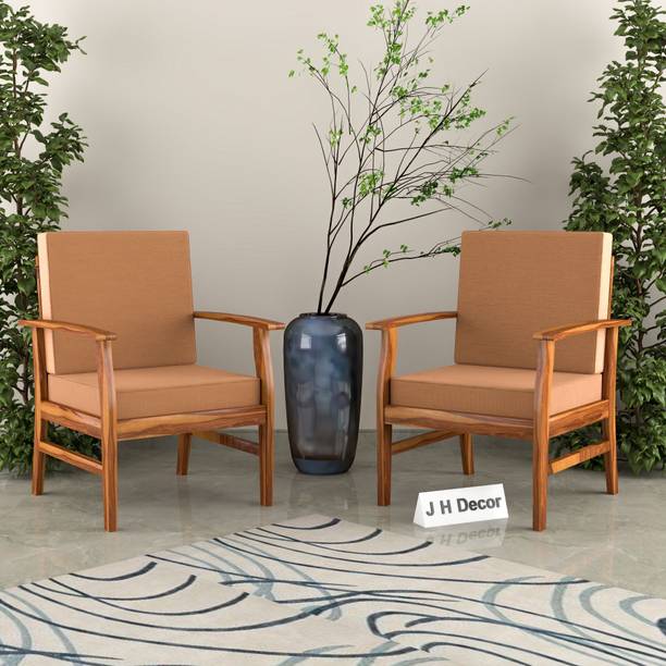 JHDECOR Solid Wood Arm Chair| Sofa Chair|Set Of 2 Chairs|Sheesham Wood Sofa|Wooden Sofa| Solid Wood Living Room Chair