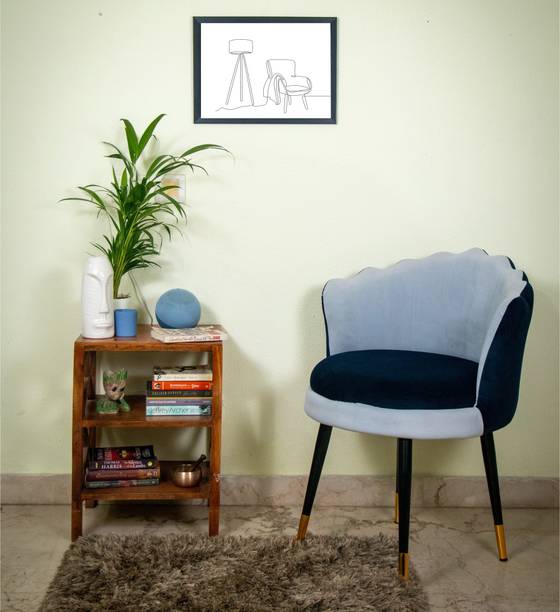 virela Decor Luxurious High-Cushion Velvet Dinning Room | Bedroom Chair with heavy Metal Base Fabric Living Room Chair