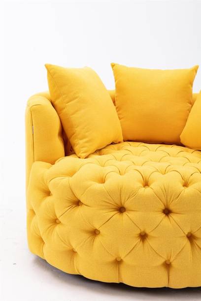Soul Light Art BARREL CHAIR MODRN W ROUND ACCENT BARREL CHAIR WITH TUFFED Foam Living Room Chair
