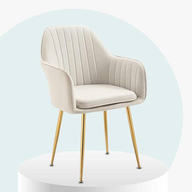 SEATFIT Velvet Lounge/Dinning/Accent Chairs with Engineered Metal Legs Metal Living Room Chair