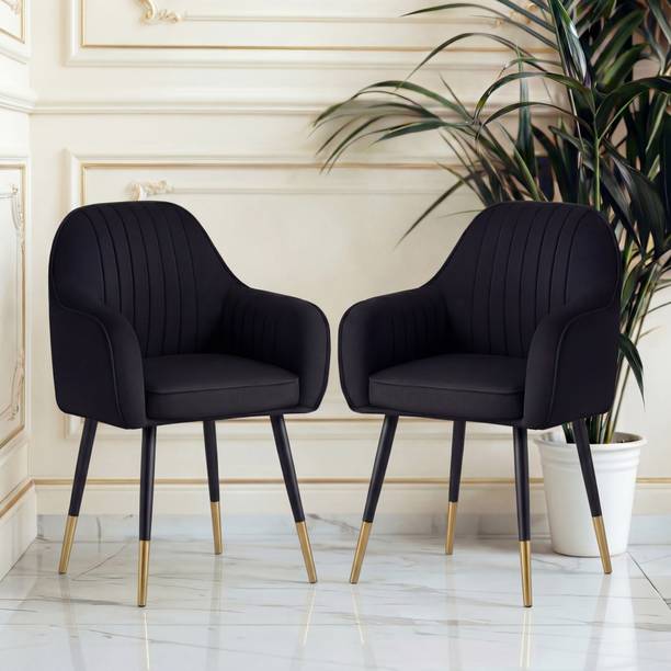 SEATFIT Velvet Lounge/Dinning/Accent Chairs with Engineered Metal Legs Metal Living Room Chair