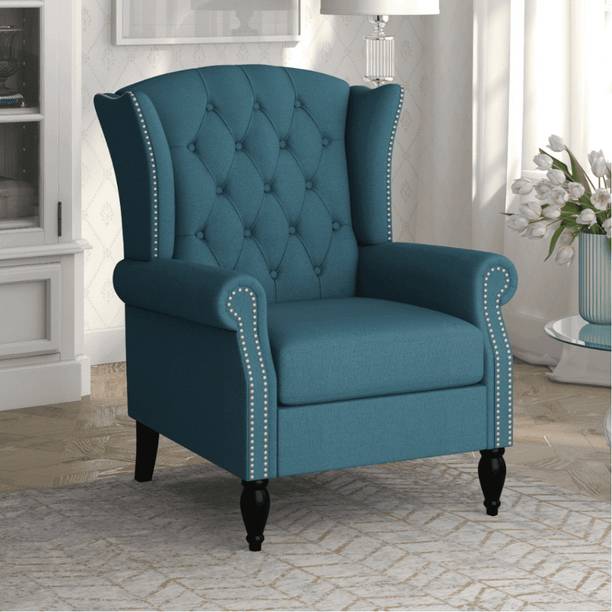 Almast Ind Copper Grove Crawley Diamond Button-Tufted Wingback Suede Fabric Living Room Chair
