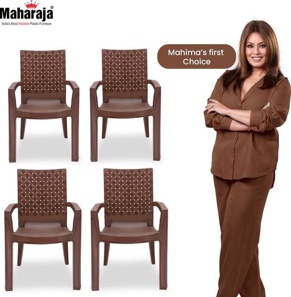 MAHARAJA Premium Plastic Chair –Ergonomic Armrest Design, Chair for Home, Ultra-Durable Plastic Living Room Chair
