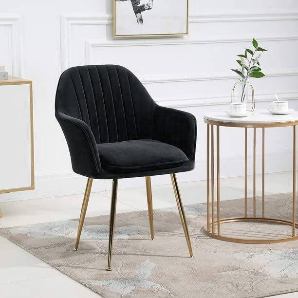 SEATFIT Velvet Lounge/Dinning/Accent Chairs with Engineered Metal Legs Metal Living Room Chair