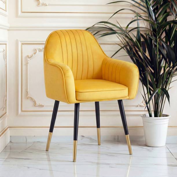 SEATFIT Velvet Lounge/Dinning/Accent Chairs with Engineered Metal Legs Metal Living Room Chair
