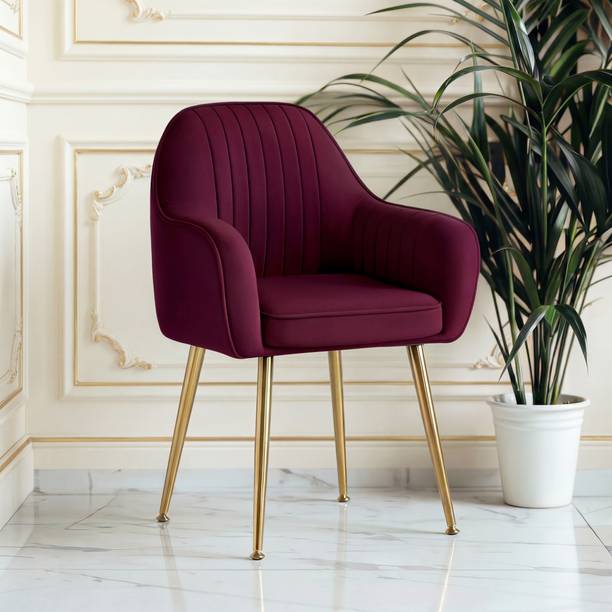 SEATFIT Velvet Lounge/Dinning/Accent Chairs with Engineered Metal Legs Metal Living Room Chair