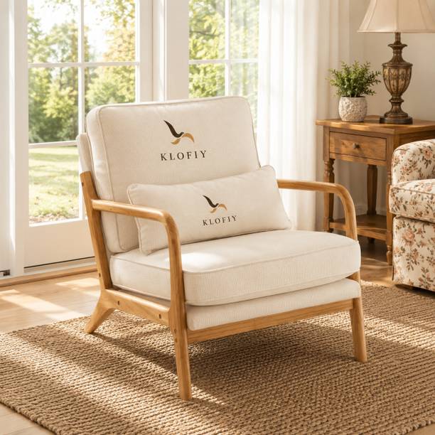 LKBS ART LIVING ROOM CHAIR (White),Wing Chair,Bedroom High Back Arm Rest Chair Foam Living Room Chair
