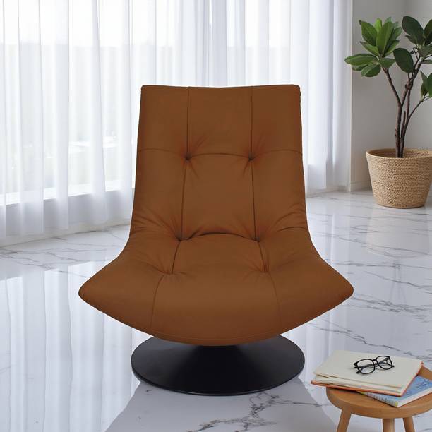 THE ATTIC The Attic Chiron Lounge Chair ,Comfy 360° Swivel & Relaxing, Saddle Tan Fabric Living Room Chair