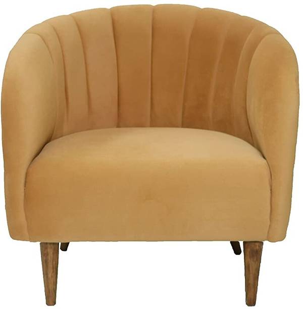 Woodenspace Velvet Fabric Lounge Chair, Wing Chair, Accent Chair, Dining Chair For Home Solid Wood Living Room Chair