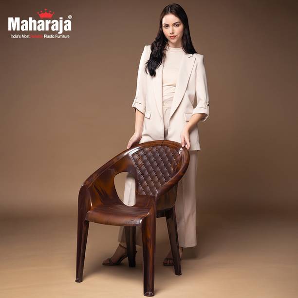 MAHARAJA Premium Plastic Chair –Ergonomic Armrest Design, Chair for Home, Ultra-Durable Plastic Living Room Chair