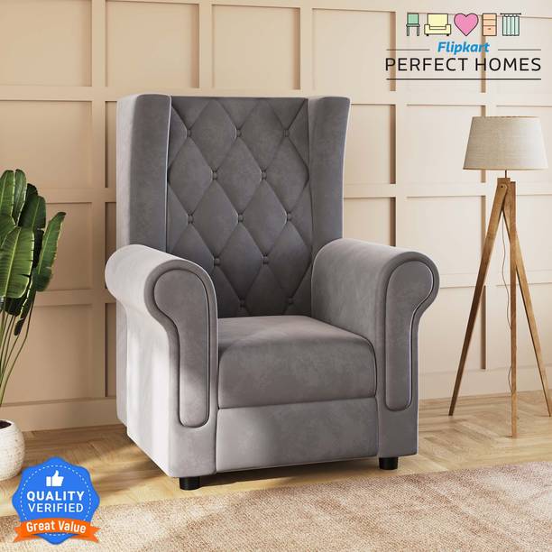 Flipkart Perfect Homes Living Room Chair/ Wing Chair/sofa chair/ king/Resting Chair With High Back Rest Fabric Living Room Chair
