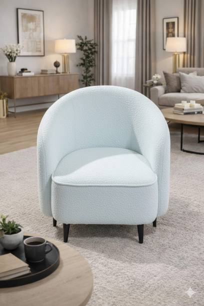 Woodoria Modern Accent Arm Chair with Curved Backrest Foam Living Room Chair