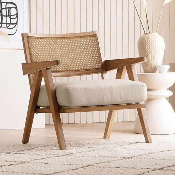 RAM'S CREATION WOOD Arm Chair for Home | Bedroom, Living, Dining & Drawing Room Solid Wood Cafeteria Chair