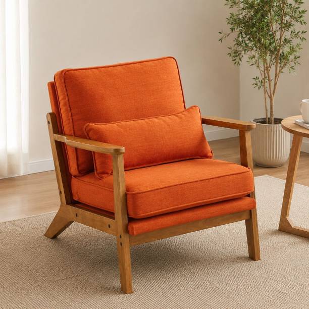 Cosyfeel LIVING ROOM CHAIR (Orange),Wing Chair,Bedroom High Back Arm Rest Chair Foam Living Room Chair