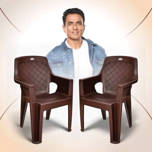 AVRO furniture 4005 Brown Durable Chair for Comfortable Seating - Home, Outdoor, Office & Café Plastic Living Room Chair