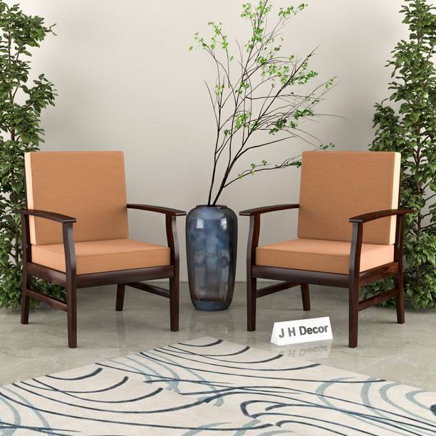 JHDECOR Solid Wood Arm Chair| Sofa Chair|Set Of 2 Chairs|Sheesham Wood Sofa|Wooden Sofa| Solid Wood Living Room Chair