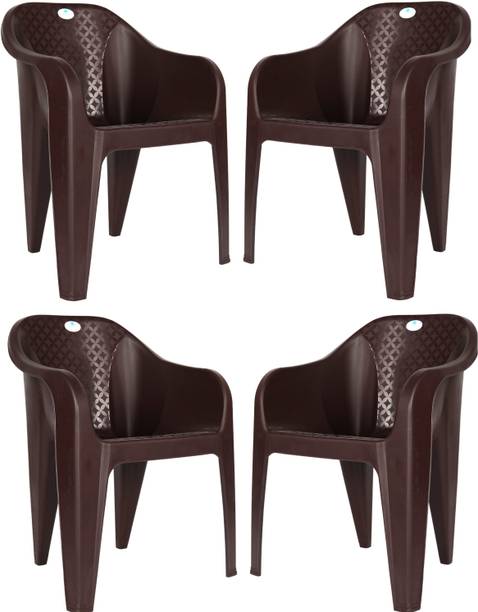 HOMIBOSS chairs set of 4 Pieces, for office, garden, outdoor & indoor Plastic Living Room Chair
