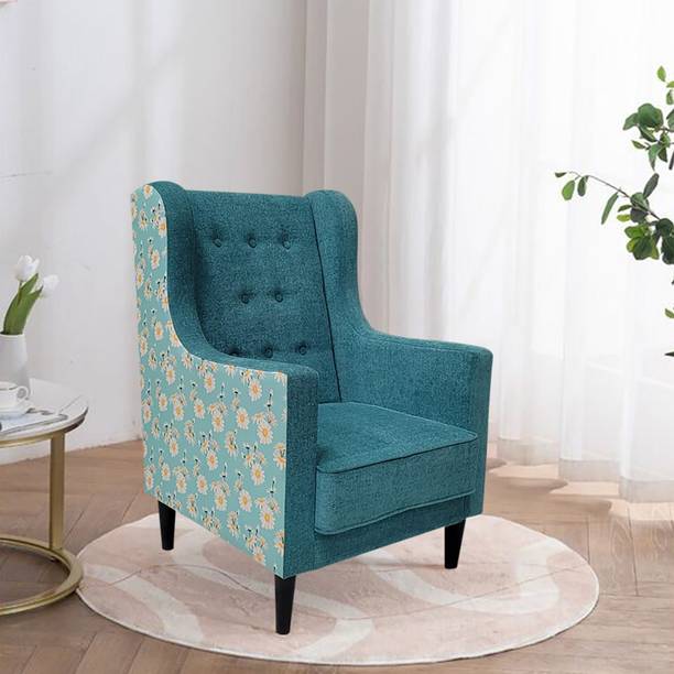ARRA ARRA Bradley Fabric Wing Chair in Sea Green Fabric Living Room Chair