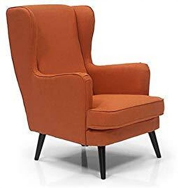 Custom Decor Bricks Eent Colour Tufted Wing Back Solid Wood Living Room Chair