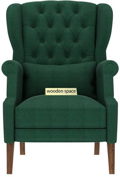 Woodenspace Beleza Tufted Luxury Wing Chair Sofa-Beige-Wing Chair Solid Wood Living Room Chair