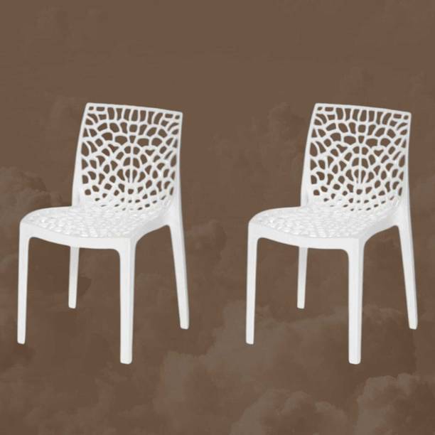 ThivenElite 1st Quality Plastic Web Chair Pack of 2 Plastic Living Room Chair