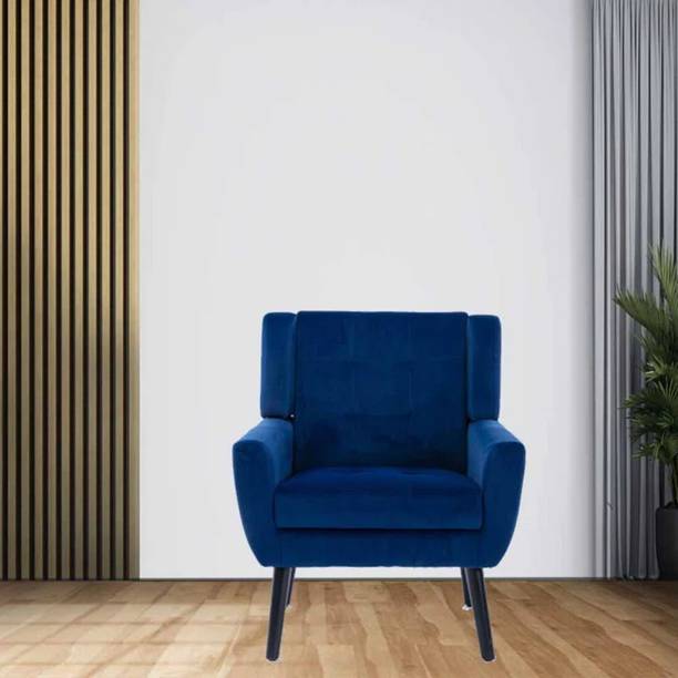 Doe Buck Doe Buck Velvet micky Accent Chair with black Legs. Foam Living Room Chair