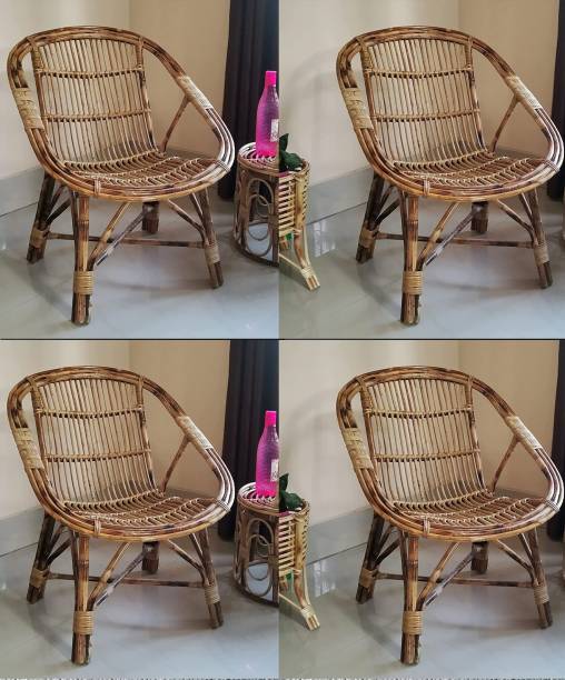 RAINBOW Living with Natural Cane Rattan Chair for Living Room, Balcony, Brown Color Cane Outdoor Chair