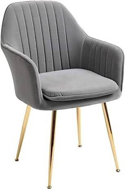 CHAIR CRAFT Velvet Upholstered Modern Accent Arm Chair for Living and Dining Room Engineered Wood Living Room Chair