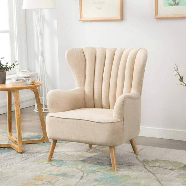 Mooncraft High Back Wing Chair | Chair for Living Room | Chair for Home Solid Wood Living Room Chair