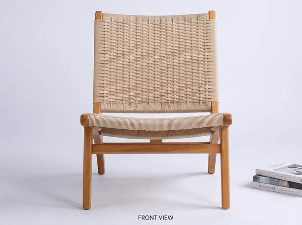 Shanti Art Wooden Woven Lounge Chair | Handcrafted Rope Seating Chair for Living Room Solid Wood Living Room Chair