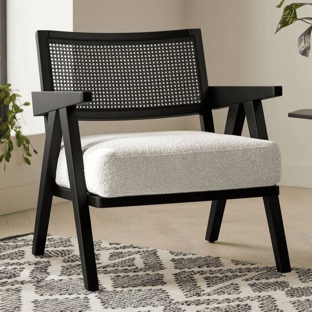 Kingsman Furnitures Rattan Accent Arm Chair for Home Bedroom | Living | Dining & Drawing Room Cane Living Room Chair