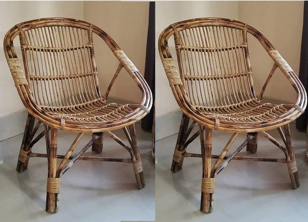 RAINBOW Set of 2 Cane Chair|Arm Rest Chairs for Office |Balcony |Garden |Living| Outdoor Cane Living Room Chair