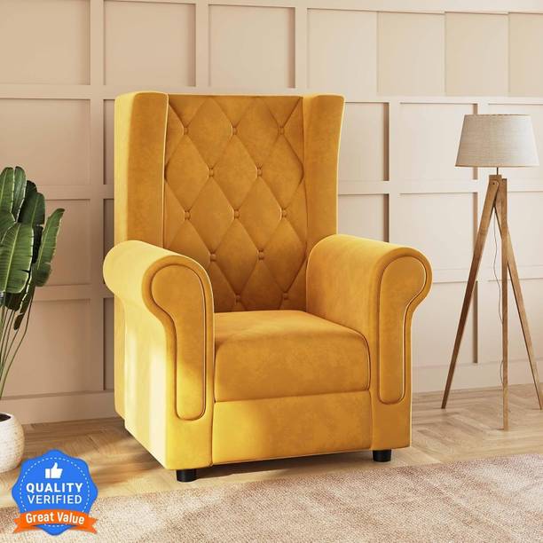 DMKDecor Wing Chair Wingback Chair for Living Room One Seater Sofa High Density Foam Solid Wood Living Room Chair