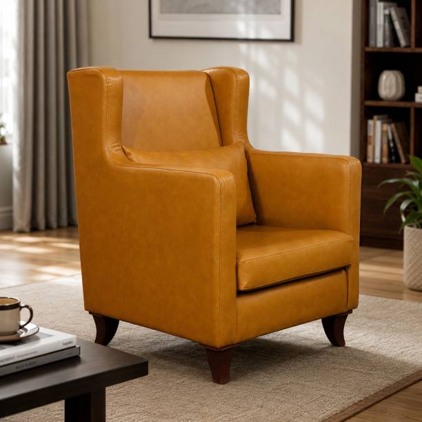 Sheijin Sheijin Wingback Faux Leather Chair Leatherette Living Room Chair