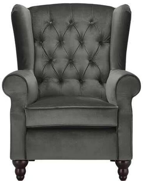 DMKDecor Tufted Wing Chair for Living Room Bedroom - High Back Cushioned Lounge Fabric Living Room Chair