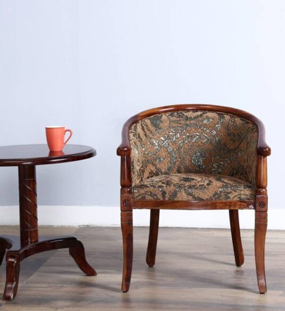 Medieval Arts Medieval Arts Sheesham wood Upholstery and Arm Rest Chair Solid Wood Living Room Chair