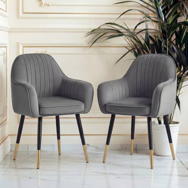 SEATFIT Velvet Lounge/Dinning/Accent Chairs with Engineered Metal Legs Metal Living Room Chair