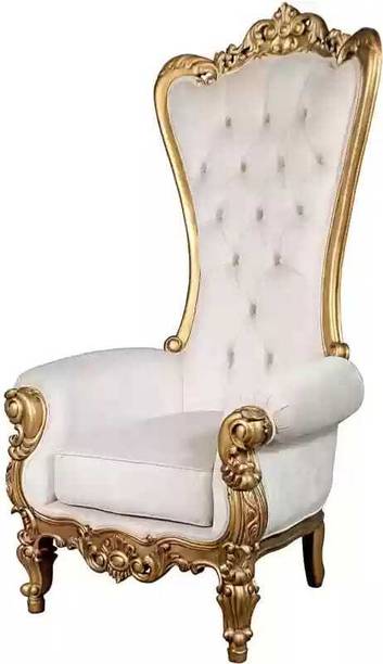 Soul Light Art Wooden Royal Chair White & GOLD Solid Wood Living Room Chair, Solid Wood Living Room Chair