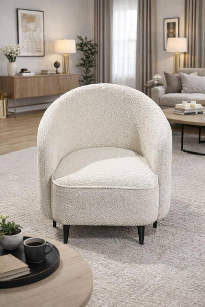 Woodoria Modern Accent Arm Chair with Curved Backrest Foam Living Room Chair
