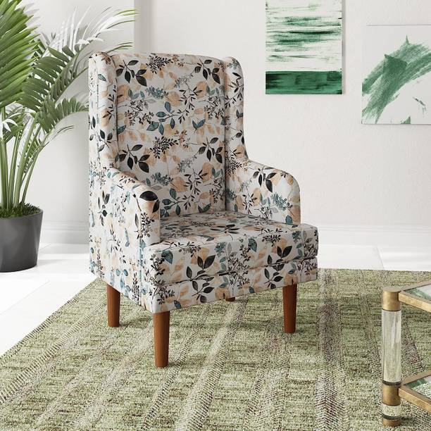 LKBS ARTS Fabric Upholstered Living Room Chair/ Wing Chair With High Back Rest/ Arm Rest| Engineered Wood Living Room Chair
