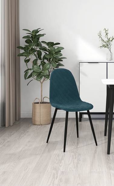 Finch Fox Eames Replica Quilted Velvet Living Room Dining Chair in Dark Blue Color Metal Living Room Chair