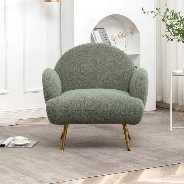 Friends Life Eleese Teddy Upholstered Armchair, Modern Accent Chair Metal Living Room Chair