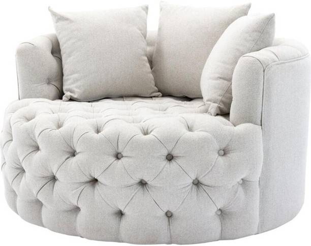 India wood mart BARREL CHAIR MODERN ROUND ACCENT BARREL CHAIR WITH TUFFED Foam Living Room Chair